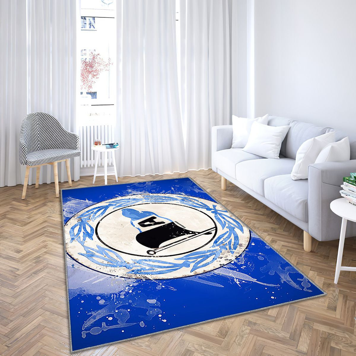 Dsc Arminia Bielefeld Peinture Artgerman Équipe De Football Bundesliga 2 Tapis Sol - Tapis De Salon, Fond Bleu Tapis Art, Tapis pour la décoration de la maison