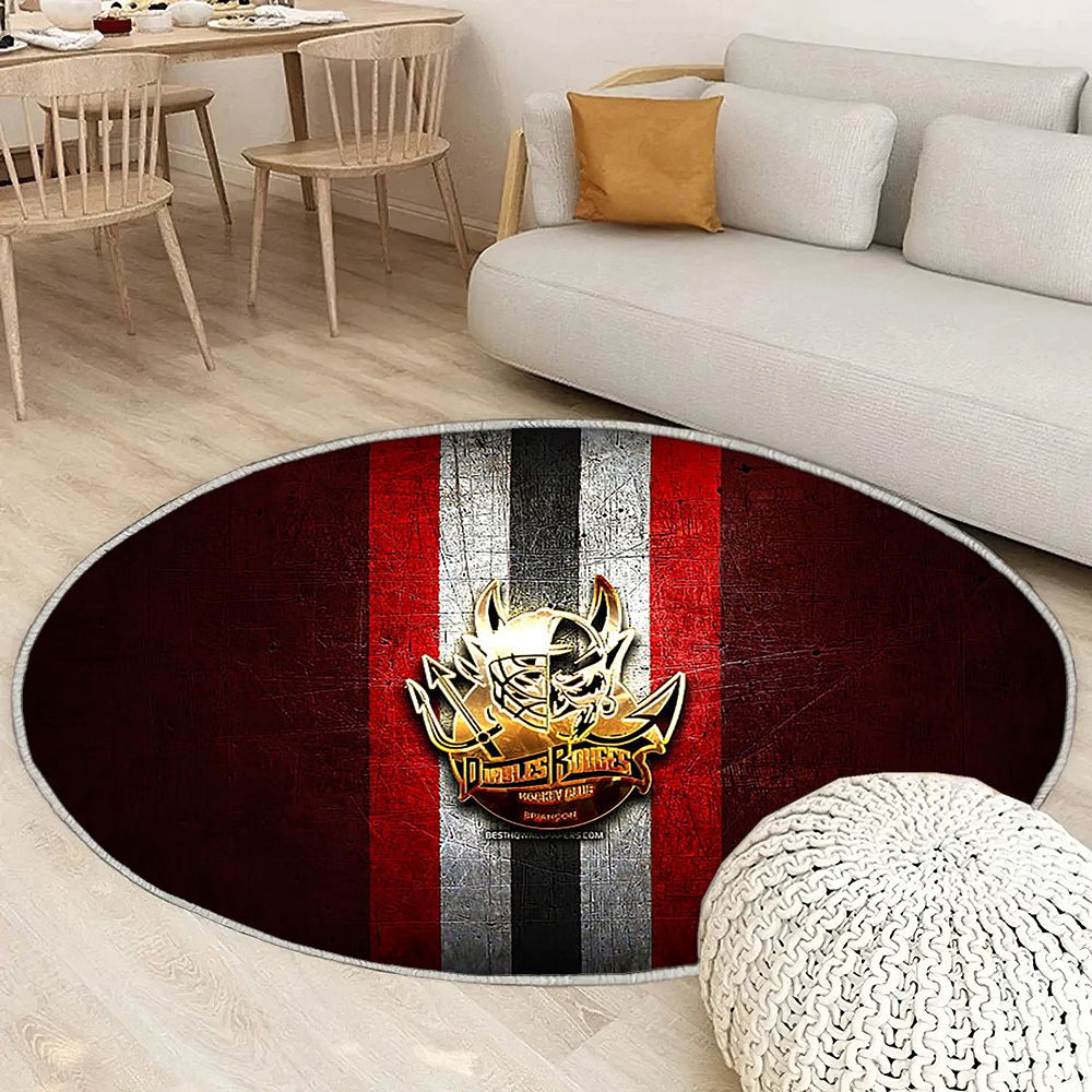 Diables Rouges de Briançon Tapis Sol - Tapis De Salon, Ligue Magnus Red Metal Equipe de France de Hockey Tapis Art, Tapis pour la décoration de la maison