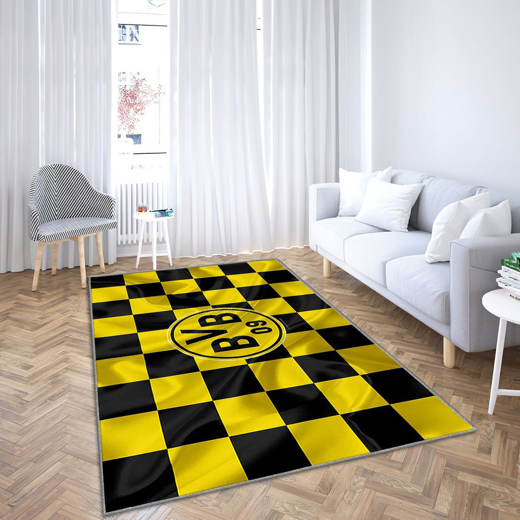 Borussia Dortmundjaune drapeau noir club de football allemand Tapis Sol - Tapis De Salon, Tapis Art, Tapis pour la décoration de la maison