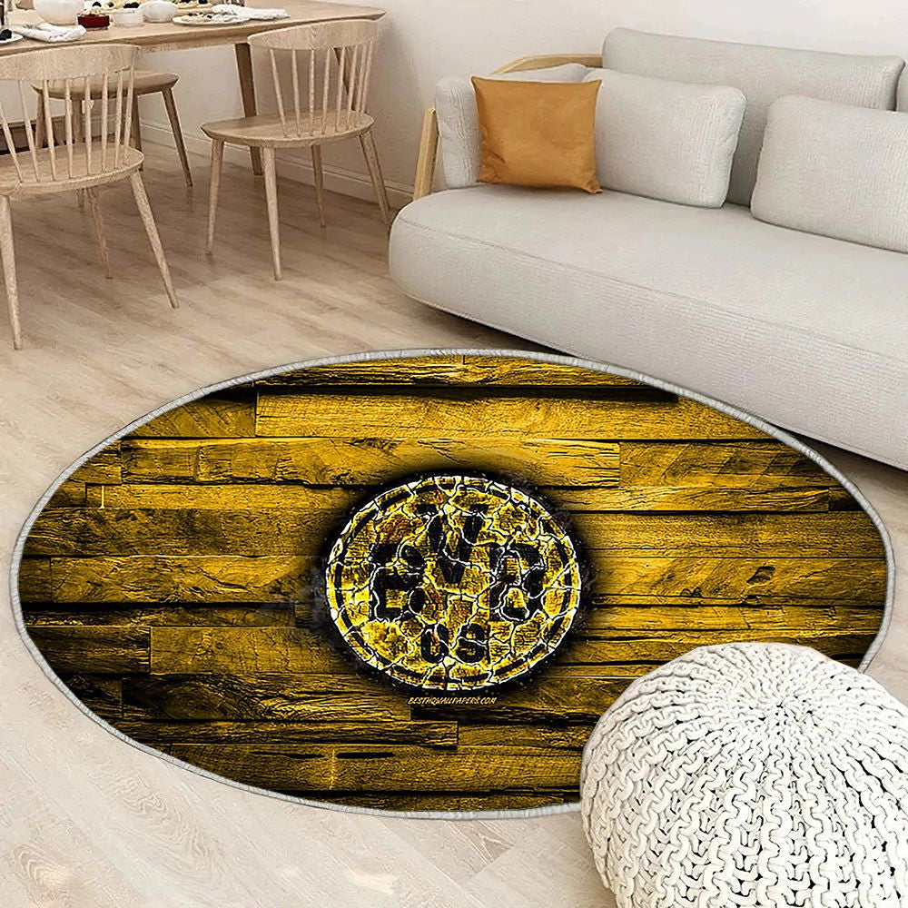 Borussia Dortmund Fc Tapis Sol - Tapis De Salon, Bvb Bundesliga Jaune Woodenborussia Dortmund Tapis Art, Tapis pour la décoration de la maison