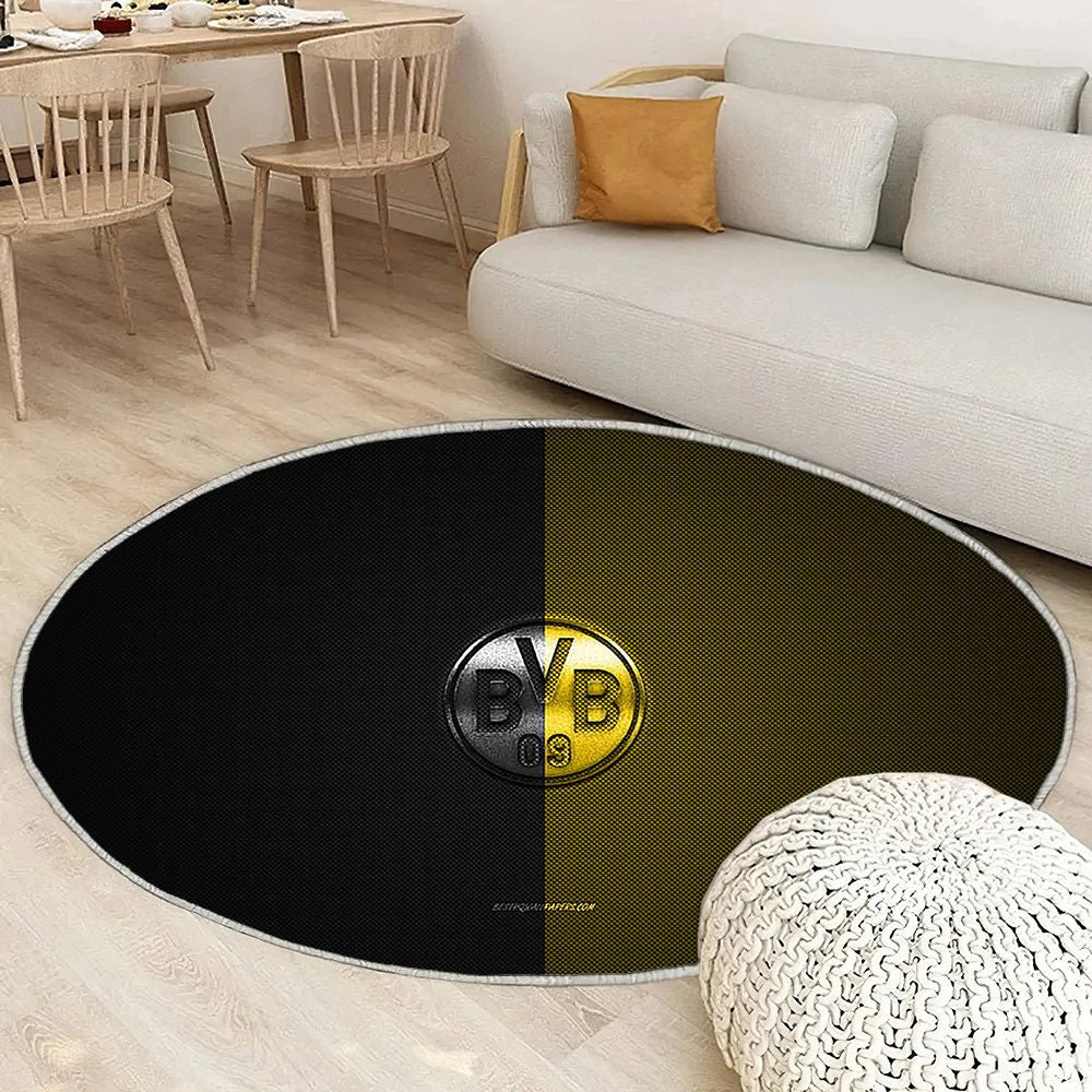 Borussia Dortmund Tapis Sol - Tapis De Salon, Bvbbundesliga Jaune-Noir Tapis Art, Tapis pour la décoration de la maison