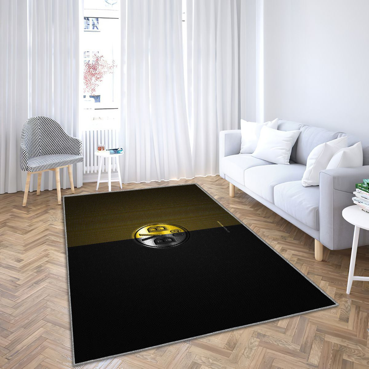 Borussia Dortmund Tapis Sol - Tapis De Salon, Bvbbundesliga Jaune-Noir Tapis Art, Tapis pour la décoration de la maison