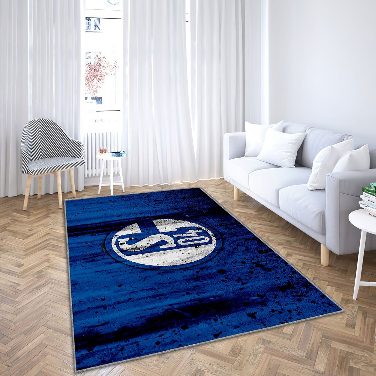 Fc Schalke 04 LogoAllemagne Schalke 04 Tapis Sol - Tapis De Salon, Club de Football Schalke 04 Fc Tapis Art, Tapis pour la décoration de la maison