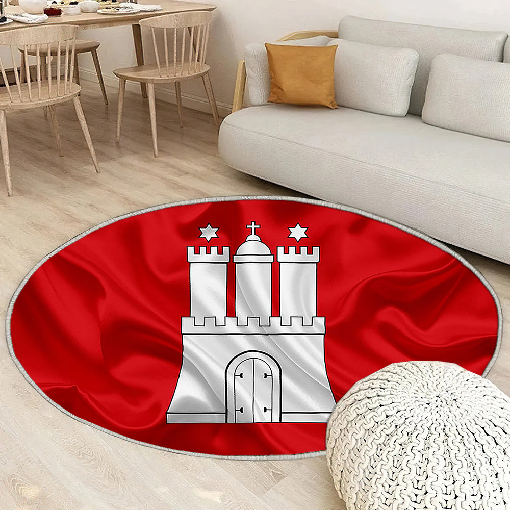 Drapeau de Hambourg Tapis Sol - Tapis De Salon, terres allemandes Hambourg Allemagne Tapis Art, Tapis pour la décoration de la maison