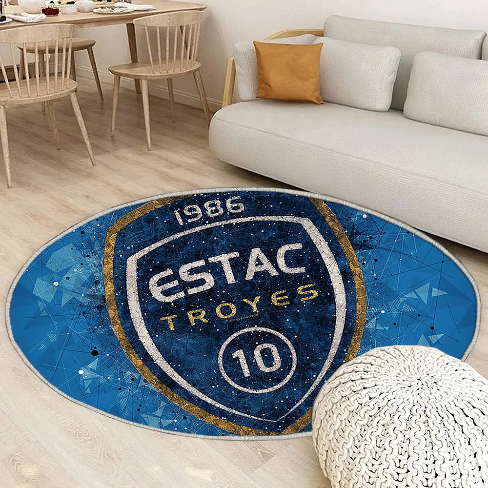 Es Troyes Ac Géométrique Artblue Tapis Sol - Tapis De Salon, Fond Bleu Troyes Tapis Art, Tapis pour la décoration de la maison