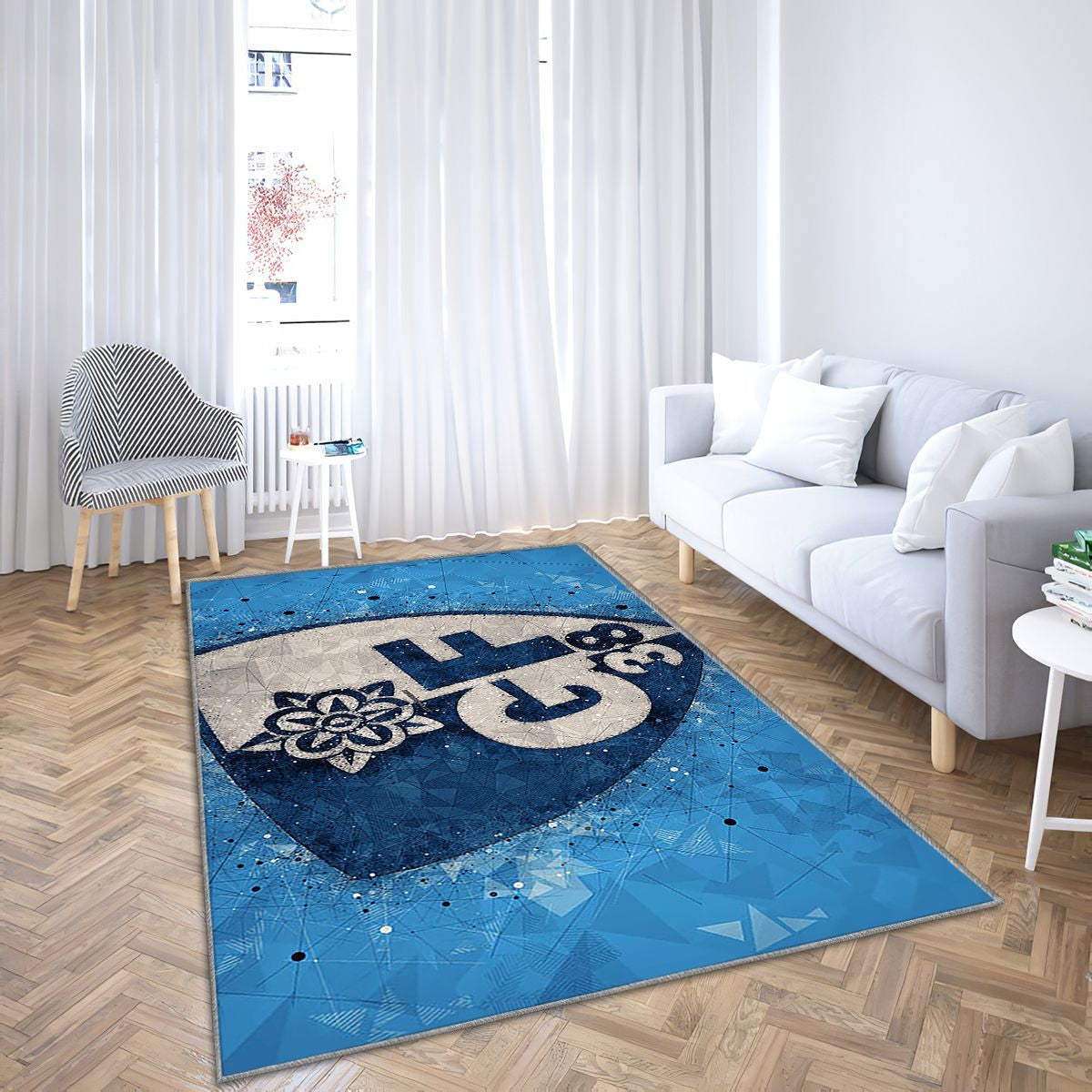 Fc Grenoble Tapis Sol - Tapis De Salon, Art Géométrique Football Français Tapis Art, Tapis pour la décoration de la maison