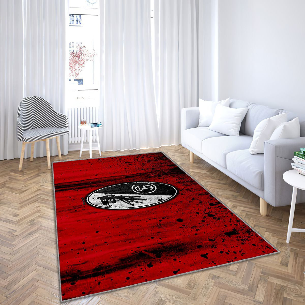 Logo Fc FribourgAllemagne Fribourg Tapis Sol - Tapis De Salon, Club De Football Fribourg Fc Tapis Art, Tapis pour la décoration de la maison
