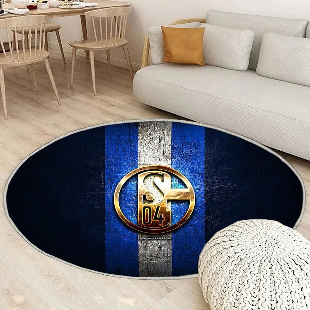 Fc Schalke 04 Tapis Sol - Tapis De Salon, Bundesliga Blue Metal Football Tapis Art, Tapis pour la décoration de la maison