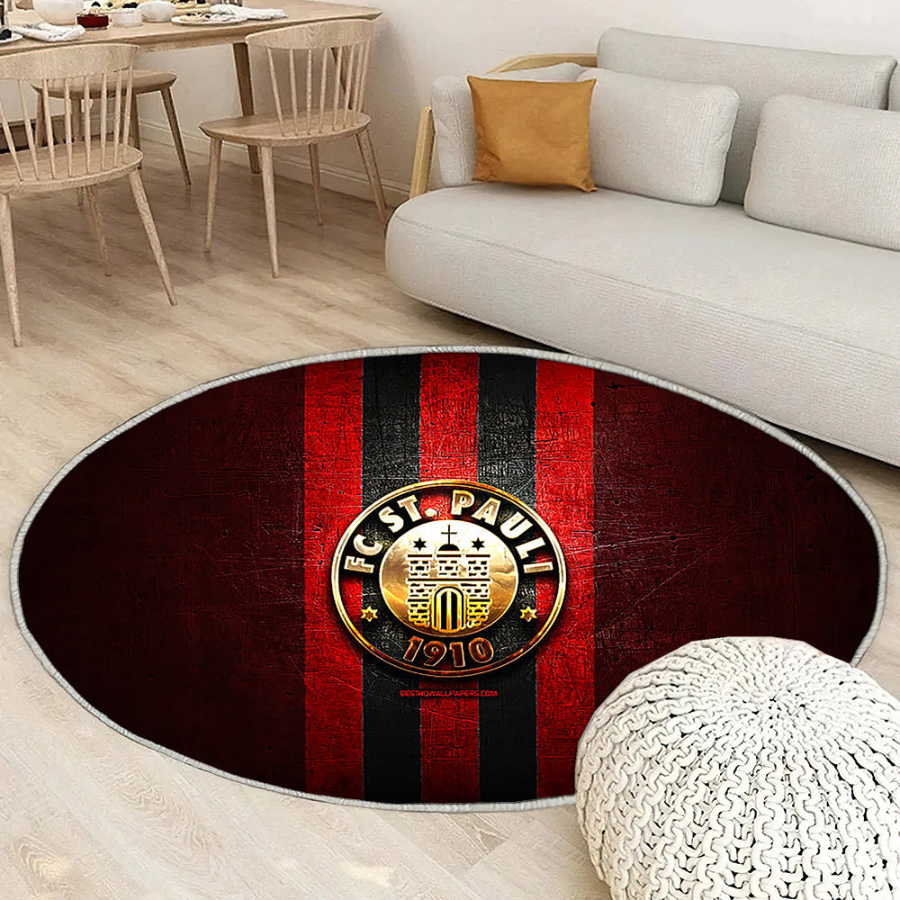 Fc St Pauli Tapis Sol - Tapis De Salon, Bundesliga 2 Football Red Metal Tapis Art, Tapis pour la décoration de la maison