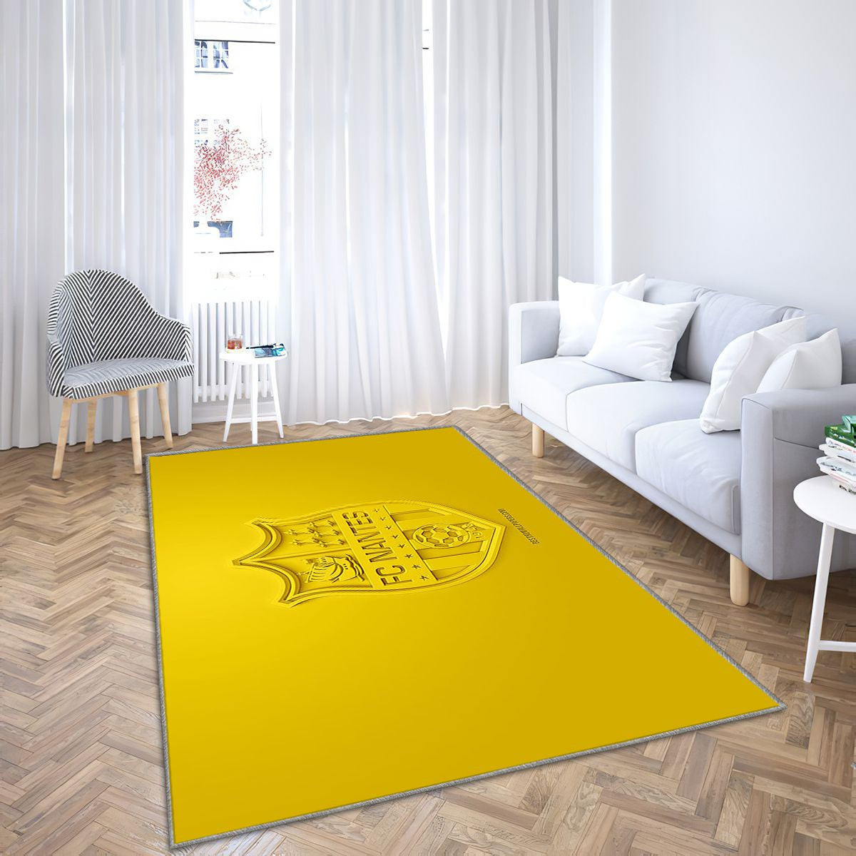 Fc Nantes Tapis Sol - Tapis De Salon, Jaune 3DFootball français Tapis Art, Tapis pour la décoration de la maison