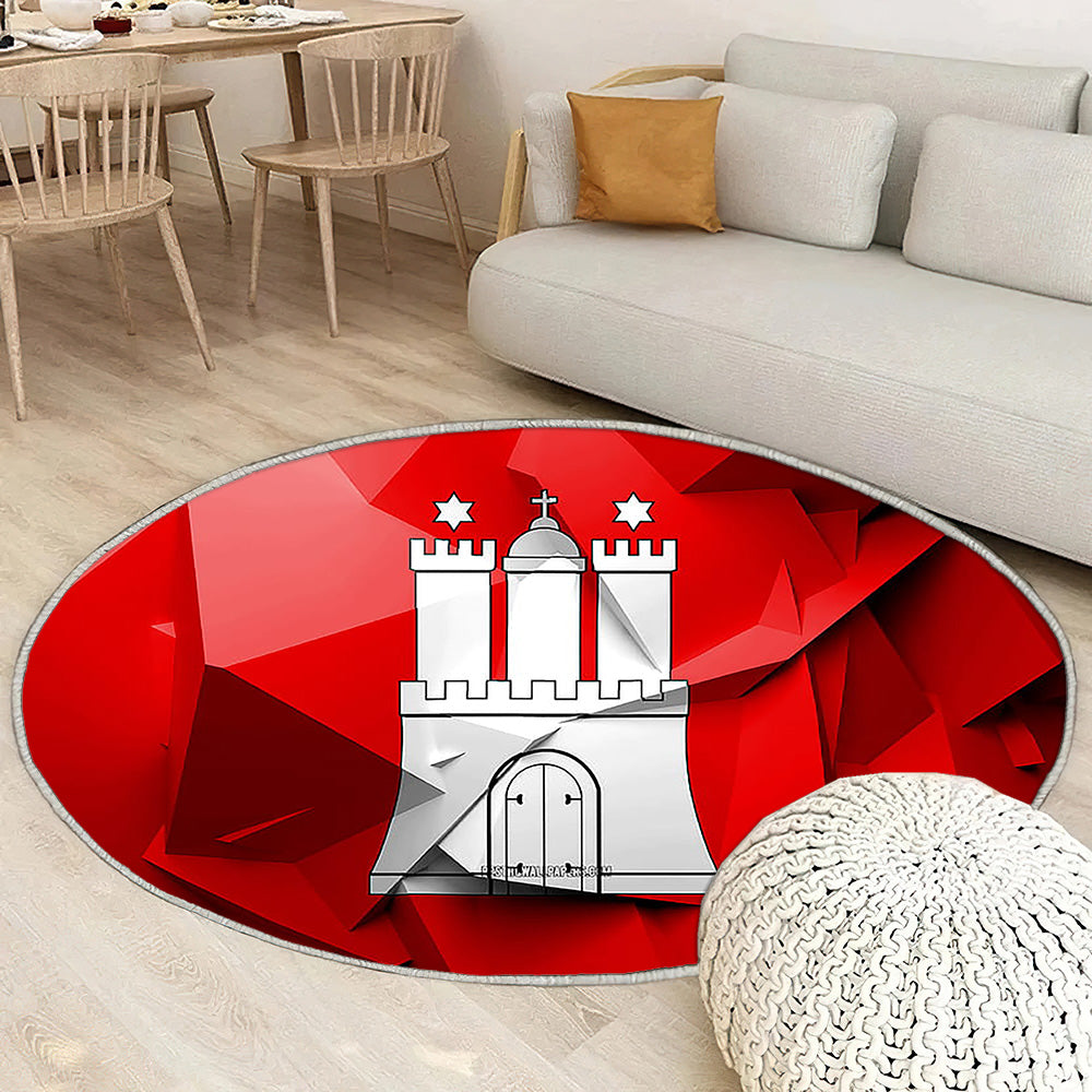 Drapeau de Hambourg Tapis Sol - Tapis De Salon, Allemagne Drapeau de Hambourg Tapis Art, Tapis pour la décoration de la maison