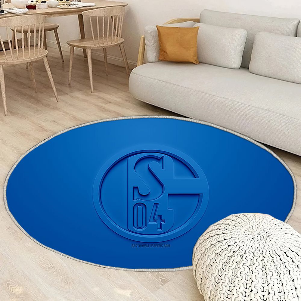 Fc Schalke 04 Tapis Sol - Tapis De Salon, Club de football bleu 3D allemand Tapis Art, Tapis pour la décoration de la maison