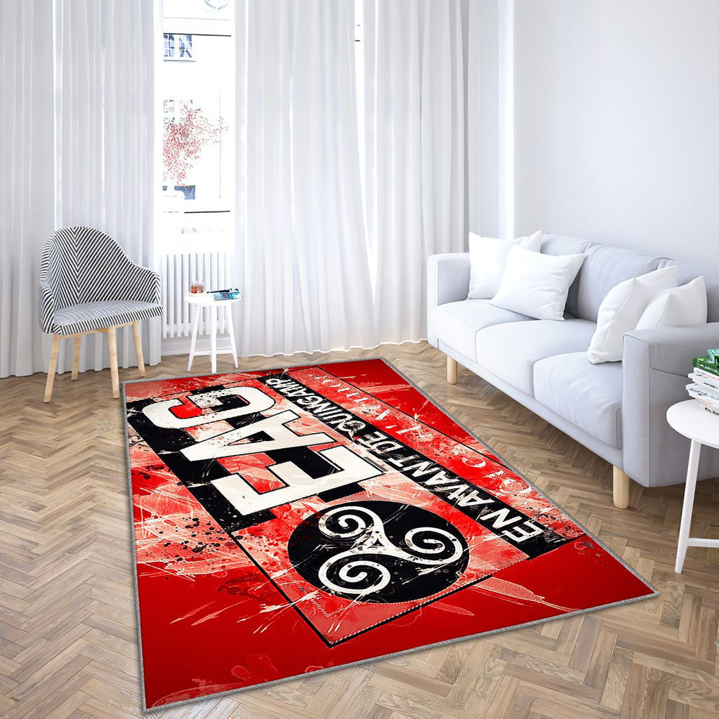 En Avant De Guingamp Paint Art Tapis Sol - Tapis De Salon, Football Français Tapis Art, Tapis pour la décoration de la maison