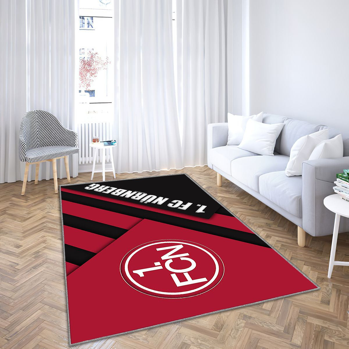 Fc NNbergburgundy Ion Nuremberg Tapis Sol - Tapis De Salon, Bundesliga 2 Tapis Art, Tapis pour la décoration de la maison