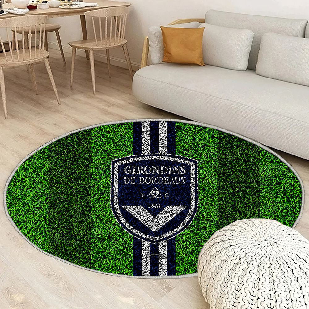 Pelouse De Football Fc Girondins De Bordeaux Tapis Sol - Tapis De Salon, Football Français Tapis Art, Tapis pour la décoration de la maison
