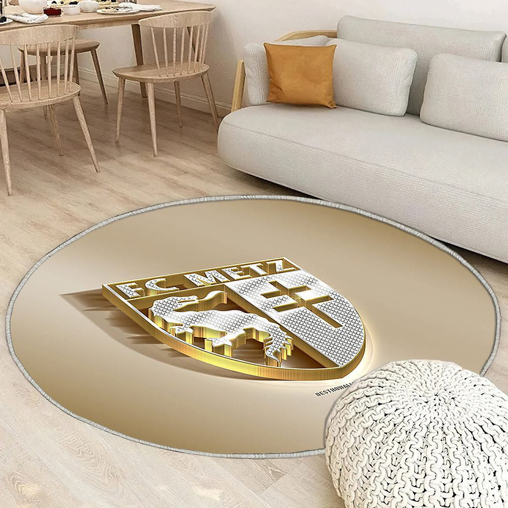Fc Metz Tapis Sol - Tapis De Salon, Golden Silvermetz France Tapis Art, Tapis pour la décoration de la maison