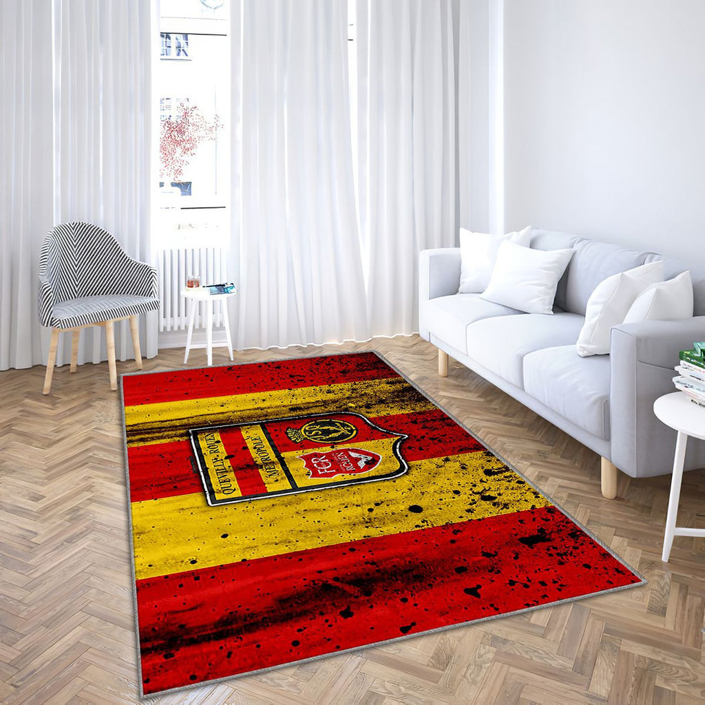 Logo Fc Rouen Tapis Sol - Tapis De Salon, Fcrfrancesoccer Tapis Art, Tapis pour la décoration de la maison