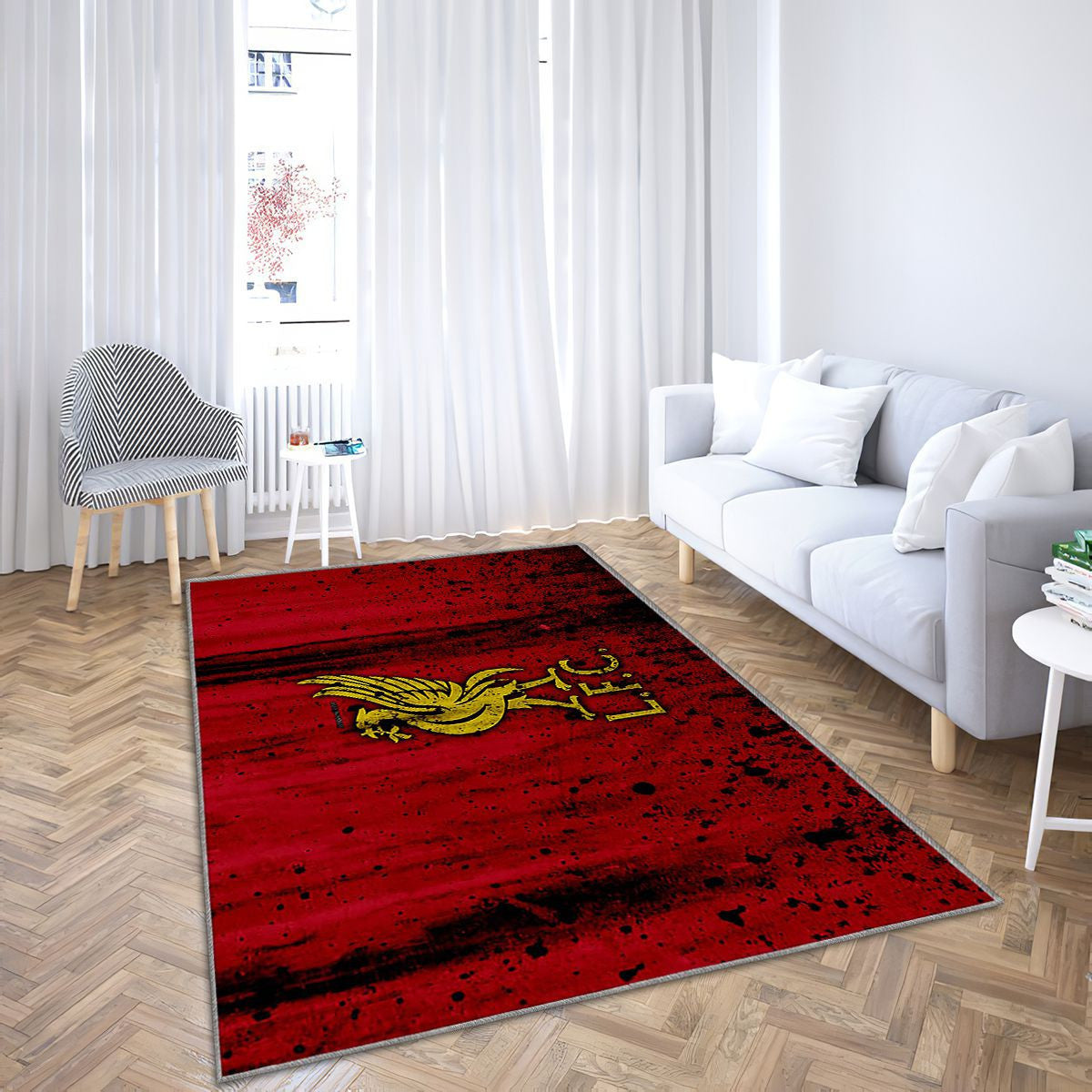 Fc Liverpool Nouveau Logo Tapis Sol - Tapis De Salon, 2017 Angleterre Soccerliverpool Tapis Art, Tapis pour la décoration de la maison