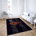 Fiorentina Fc Fire Logo Tapis Sol - Tapis De Salon, Football Grunge Club De Football Italien Tapis Art, Tapis pour la décoration de la maison