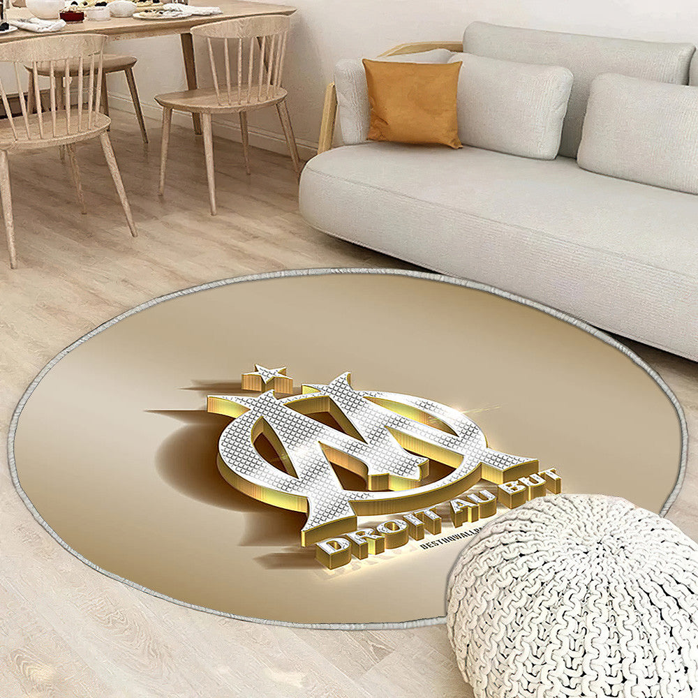 Olympique De Marseille Tapis Sol - Tapis De Salon, Golden Silvermarseille France Tapis Art, Tapis pour la décoration de la maison