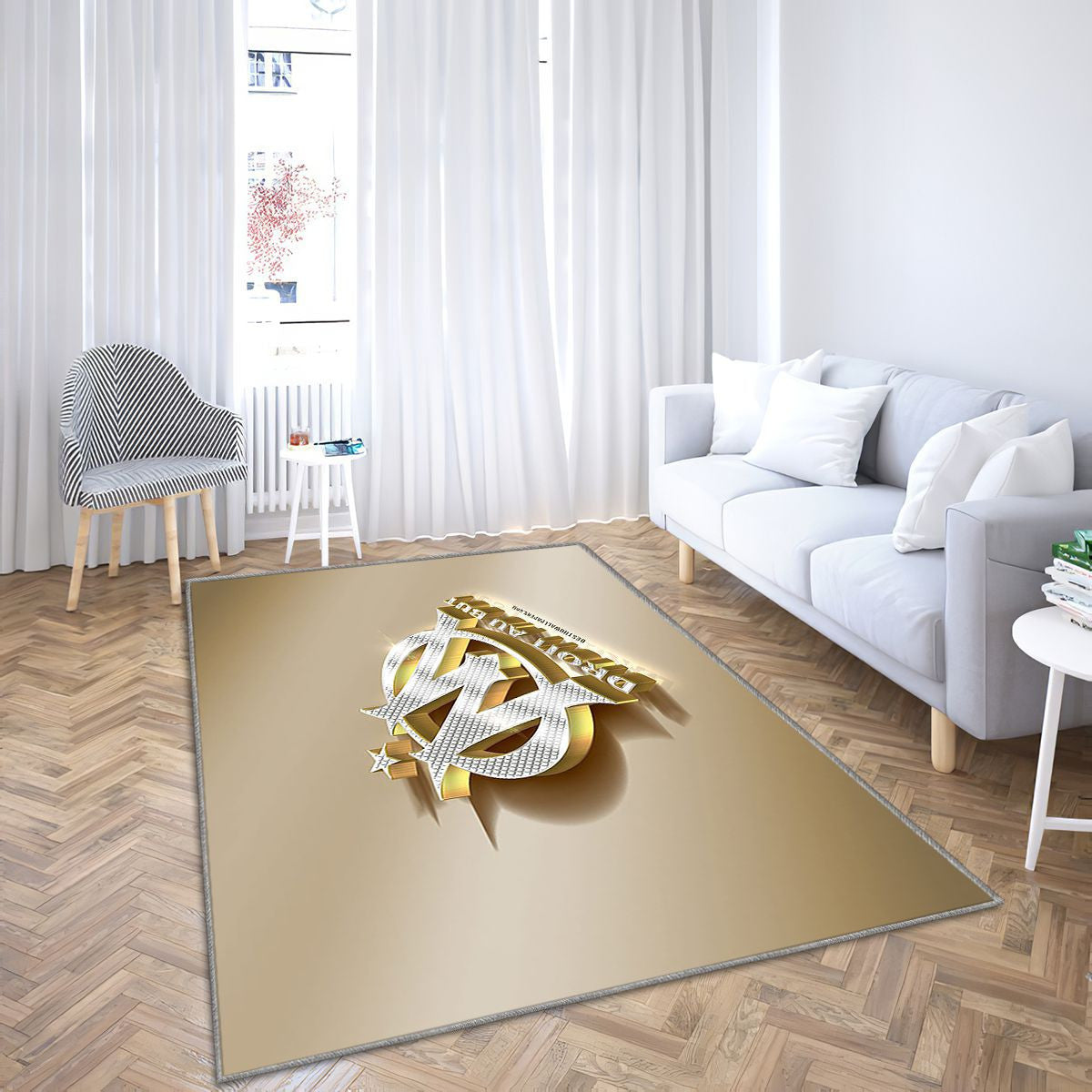 Olympique De Marseille Tapis Sol - Tapis De Salon, Golden Silvermarseille France Tapis Art, Tapis pour la décoration de la maison
