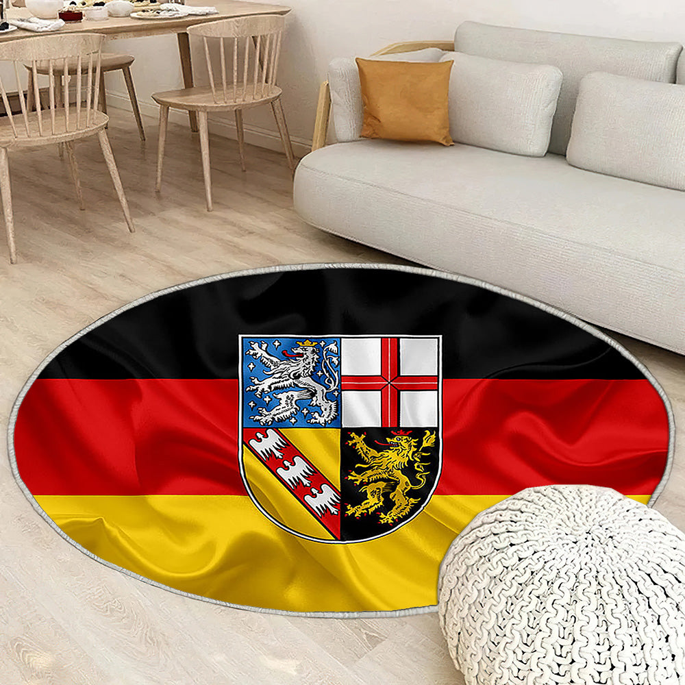 Drapeau de la Sarre Tapis Sol - Tapis De Salon, terres allemandes Sarre Allemagne Tapis Art, Tapis pour la décoration de la maison
