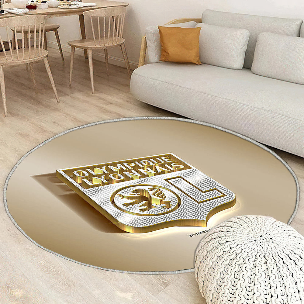 Olympique Lyon Tapis Sol - Tapis De Salon, Golden Silverlyon France Tapis Art, Tapis pour la décoration de la maison