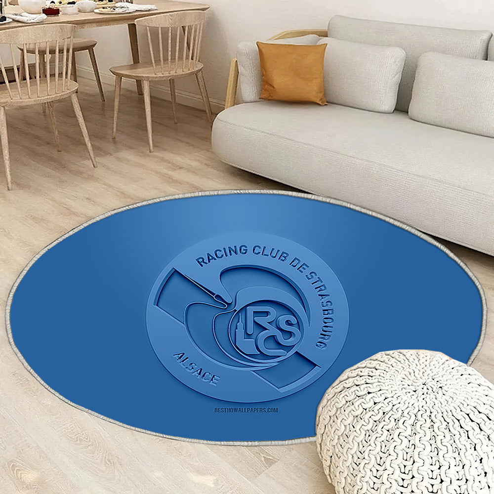 Rc Strasbourg Alsace Tapis Sol - Tapis De Salon, Bleu 3DFootball français Tapis Art, Tapis pour la décoration de la maison