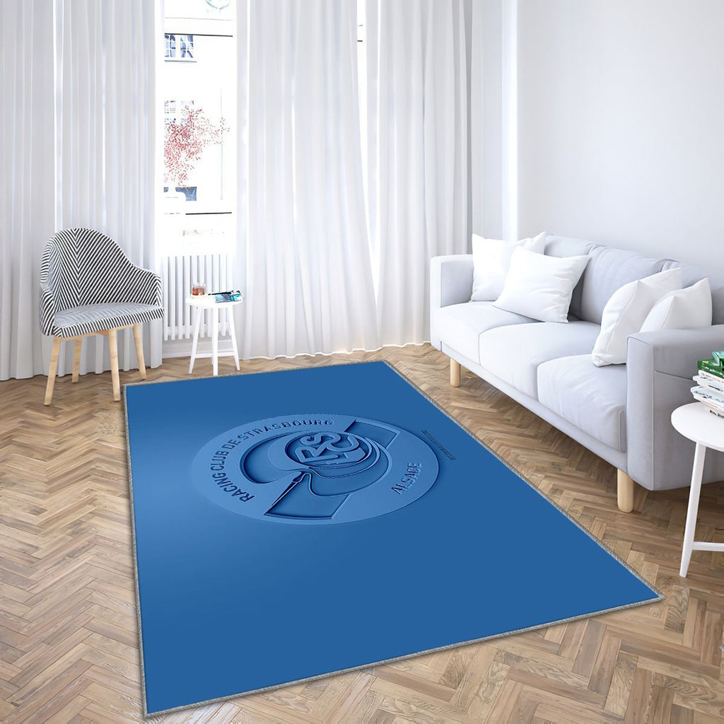 Rc Strasbourg Alsace Tapis Sol - Tapis De Salon, Bleu 3DFootball français Tapis Art, Tapis pour la décoration de la maison