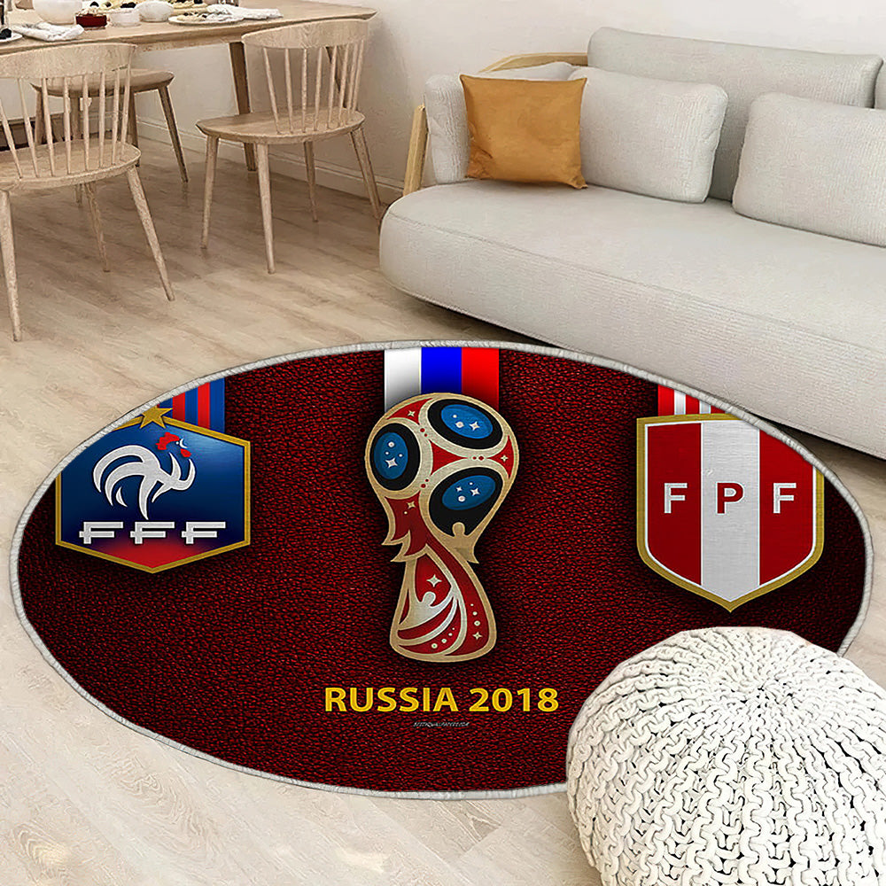 Pérou Vs France Groupe C Tapis Sol - Tapis De Salon, 43272 S 2018 Fifa World Cuprussia 2018 Tapis Art, Tapis pour la décoration de la maison