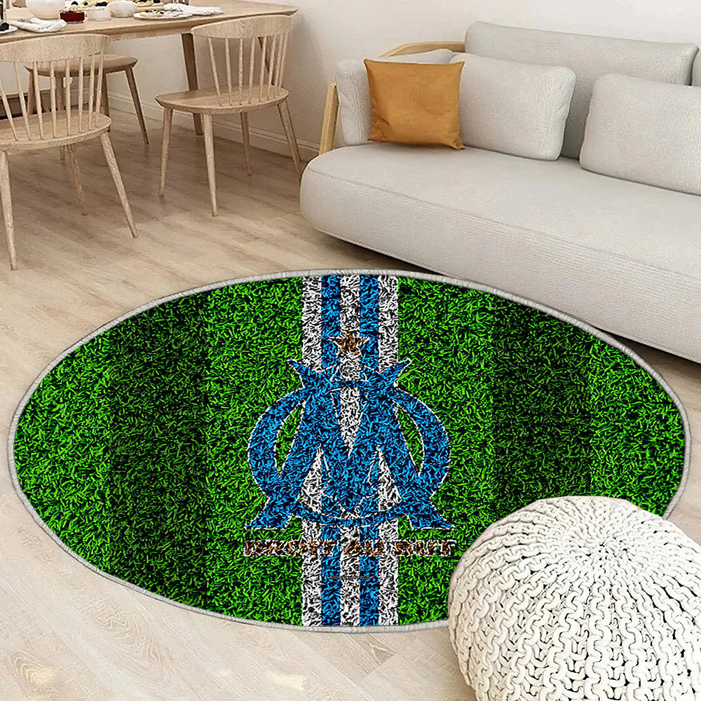 Pelouse De Football De L'Olympique De Marseille Tapis Sol - Tapis De Salon, Football Français Tapis Art, Tapis pour la décoration de la maison