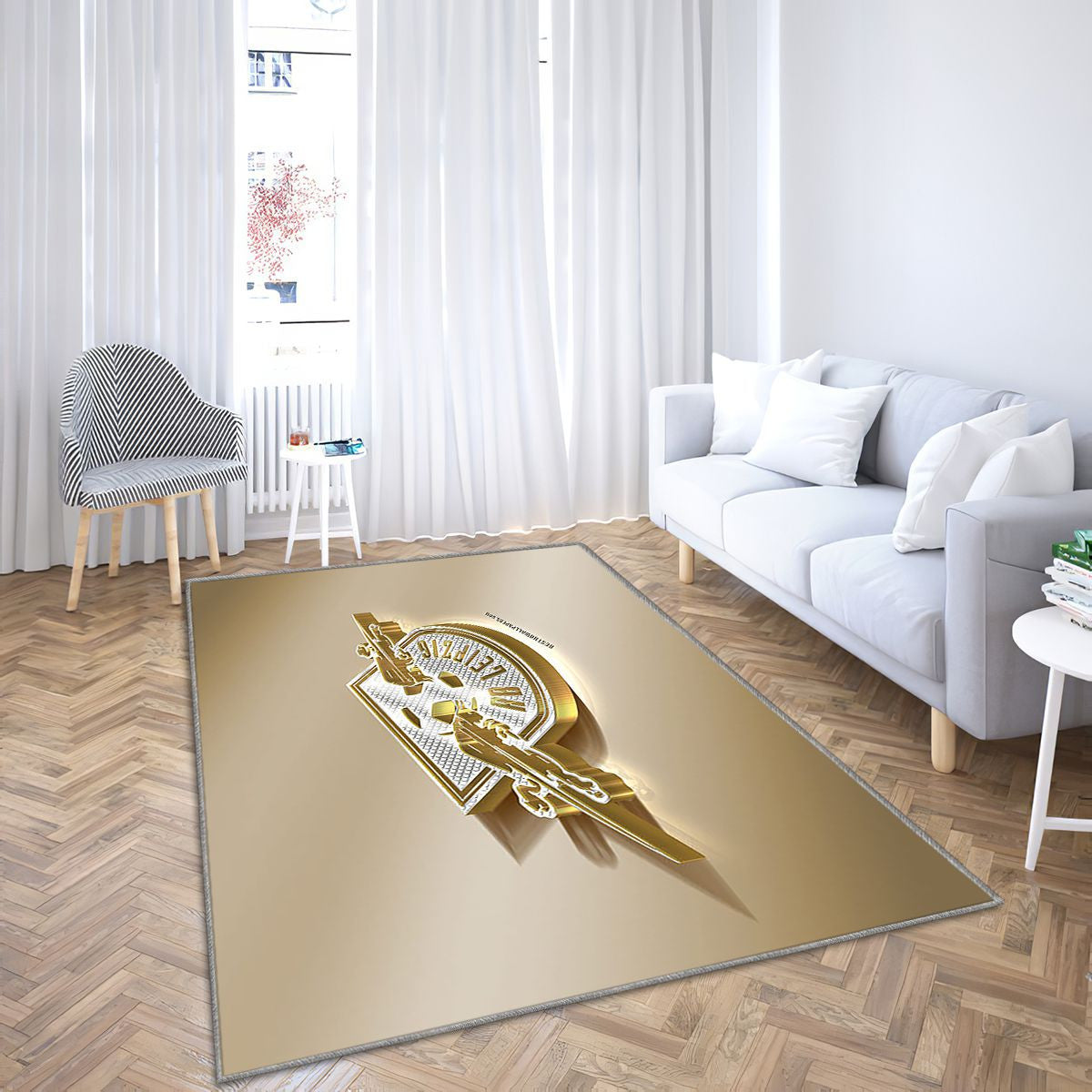 Rb Leipzig Tapis Sol - Tapis De Salon, Golden Silverleipzig Allemagne Tapis Art, Tapis pour la décoration de la maison