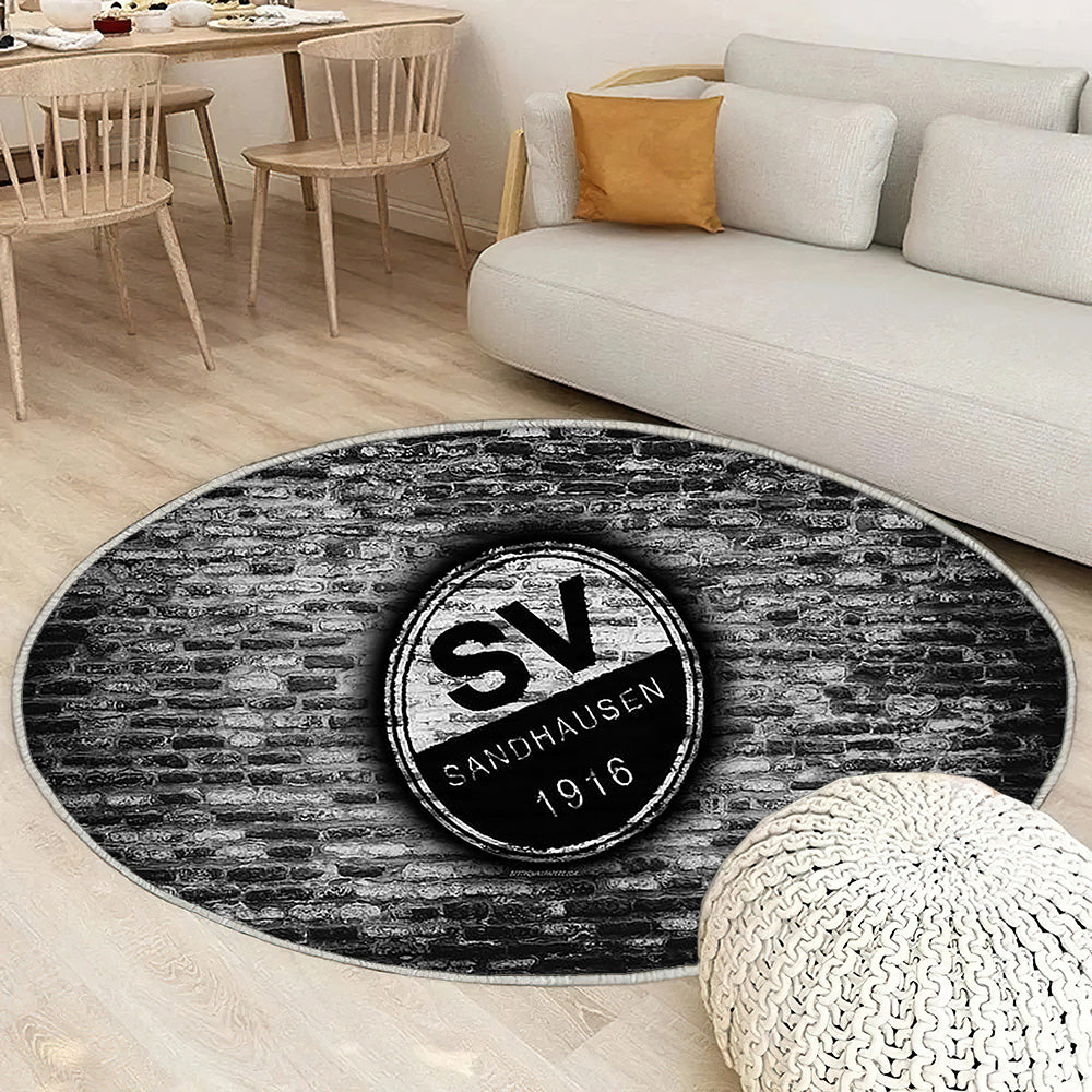 Sandhausen Fc Tapis Sol - Tapis De Salon, Mur De Briques Blanches Bundesliga 2 Club De Football Allemand Tapis Art, Tapis pour la décoration de la maison