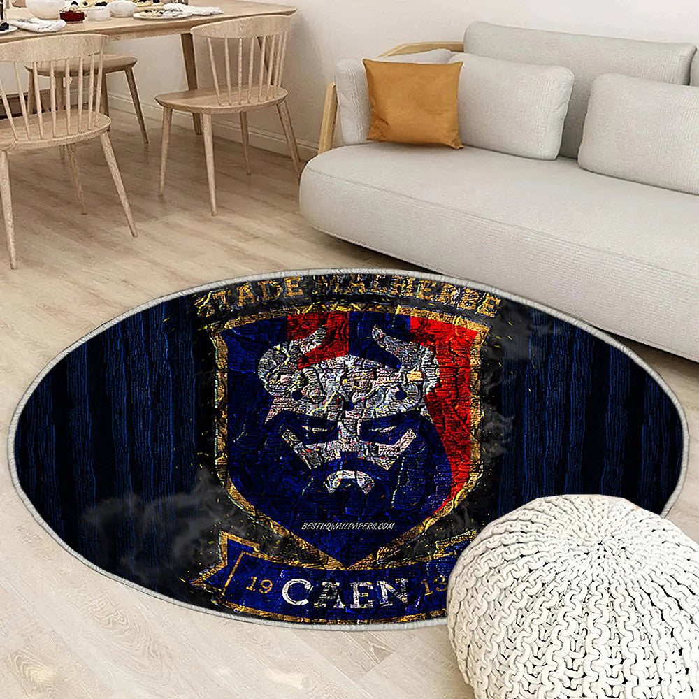Sm Caen Tapis Sol - Tapis De Salon, Football Français en Bois Bleu Ligue 1 Tapis Art, Tapis pour la décoration de la maison