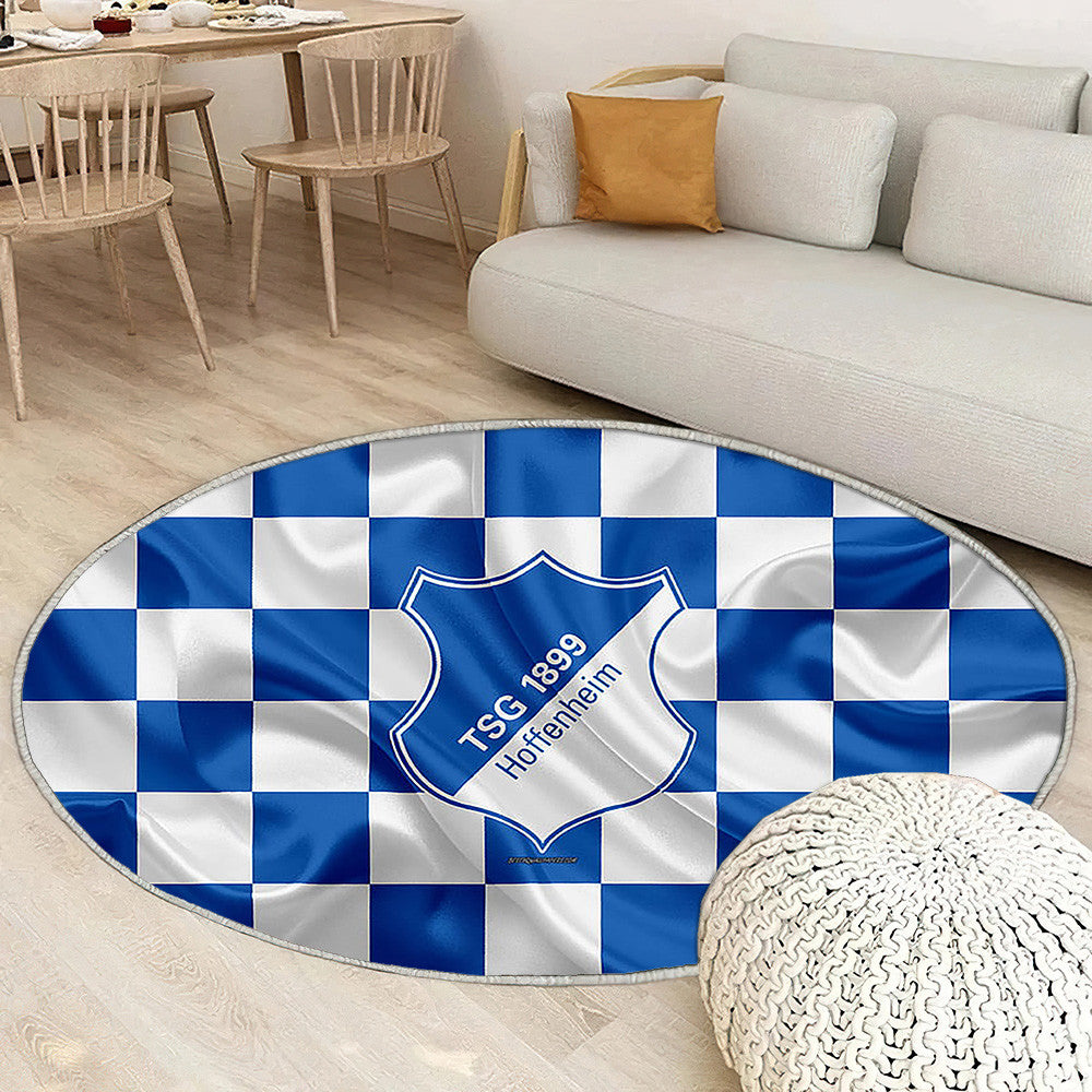 Logo Tsg 1899 Hoffenheim Tapis Sol - Tapis De Salon, drapeau bleu blanc Tapis Art, Tapis pour la décoration de la maison