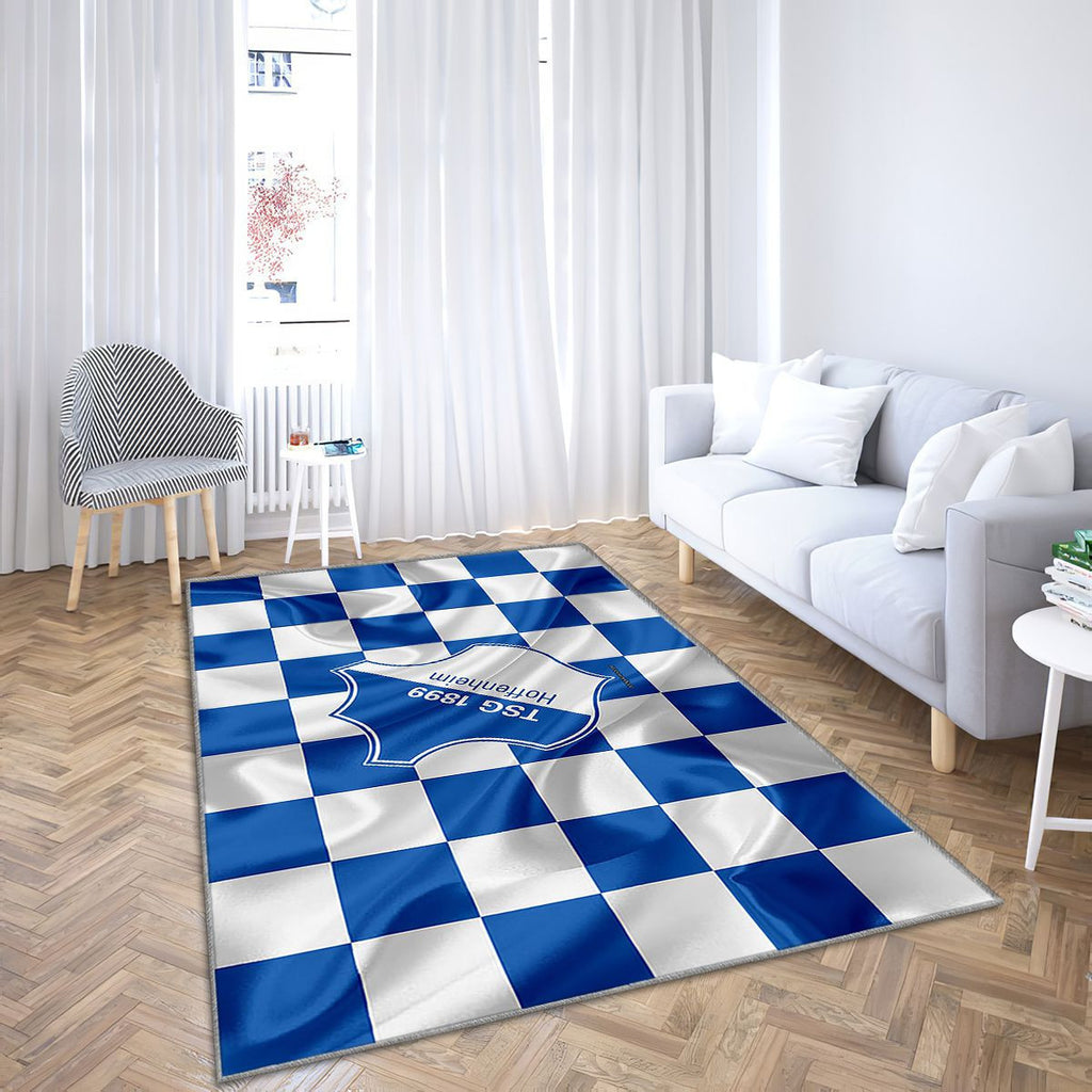 Logo Tsg 1899 Hoffenheim Tapis Sol - Tapis De Salon, drapeau bleu blanc Tapis Art, Tapis pour la décoration de la maison
