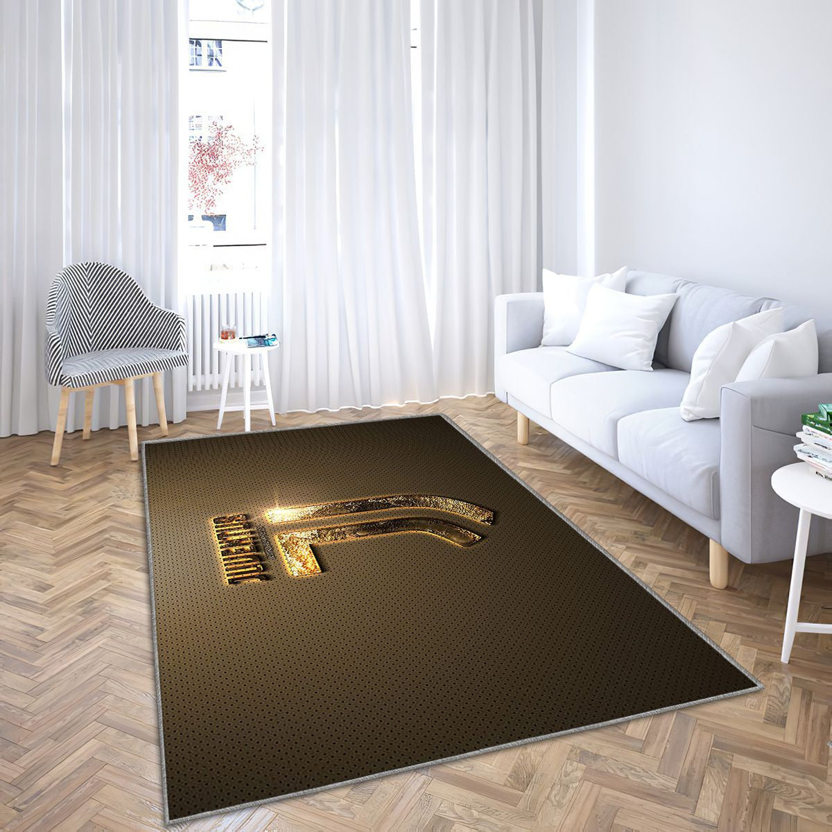 Juventus Fc Tapis Sol - Tapis De Salon, Club De Football Goldenitalian Métallique Turin Tapis Art, Tapis pour la décoration de la maison