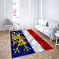 Drapeau de la ville allemande de Rostock Tapis Sol - Tapis De Salon, symboles de Rostock Tapis Art, Tapis pour la décoration de la maison