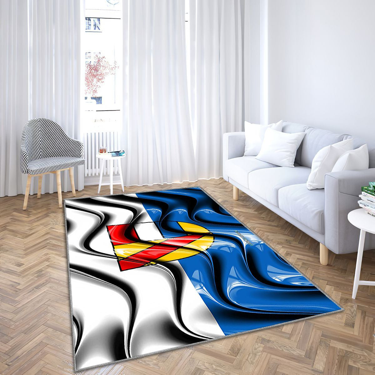 Pforzheim Drapeau Villes D'Allemagne Tapis Sol - Tapis De Salon, Pforzheim Pforzheim Villes Allemandes Tapis Art, Tapis pour la décoration de la maison