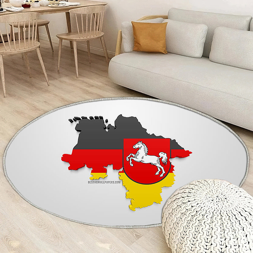 Silhouette de carte de Basse-Saxe Tapis Sol - Tapis De Salon, Allemagne Basse-Saxe Tapis Art, Tapis pour la décoration de la maison