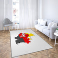 Silhouette de carte de Basse-Saxe Tapis Sol - Tapis De Salon, Allemagne Basse-Saxe Tapis Art, Tapis pour la décoration de la maison