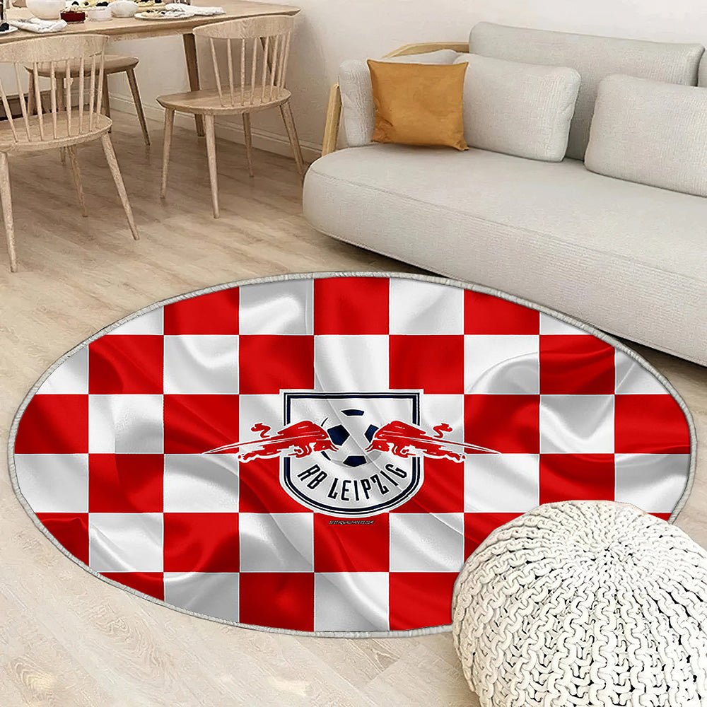 Logo Rb Leipzig Tapis Sol - Tapis De Salon, drapeau rouge et blanc du club de football allemand Bundesligaleipzig Tapis Art, Tapis pour la décoration de la maison