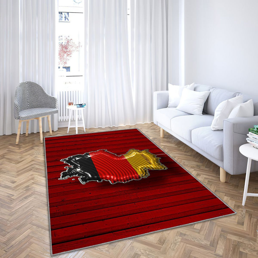 Allemagne Ballons réalistes Carte Silhouette de l’Allemagne Tapis Sol - Tapis De Salon, Carte de l’Allemagne Drapeau allemand en bois rouge Tapis Art, Tapis pour la décoration de la maison