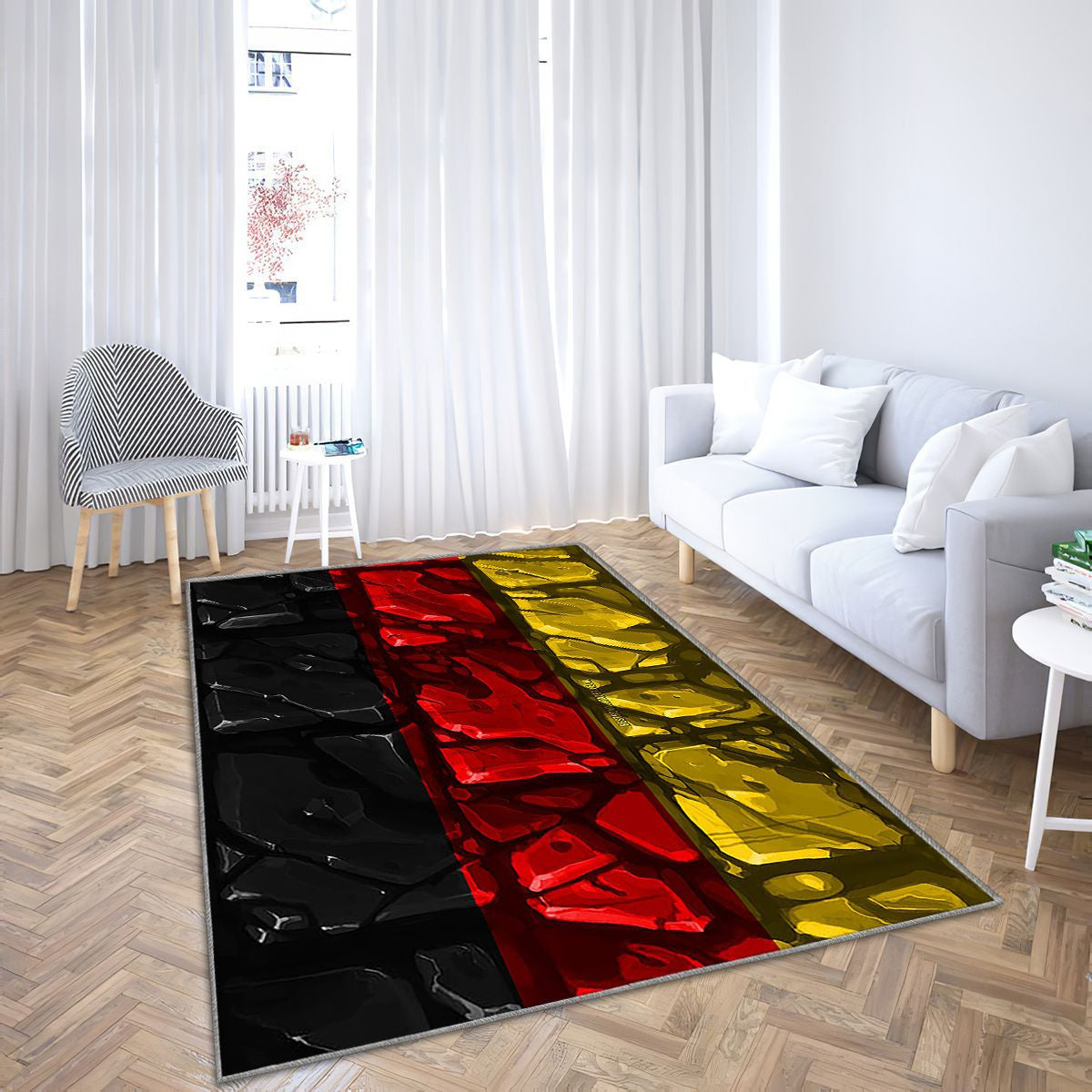 Drapeau allemand Tapis Sol - Tapis De Salon, symboles nationaux Allemagne Tapis Art, Tapis pour la décoration de la maison