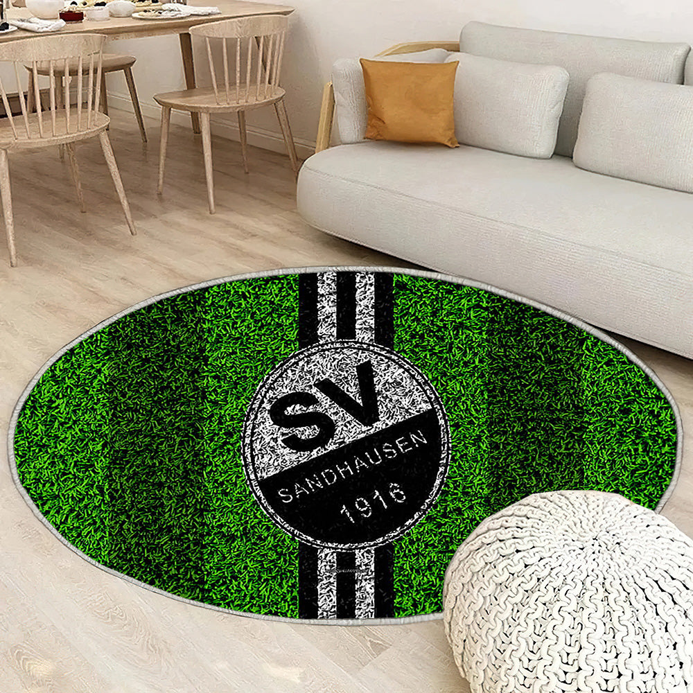 Sv Sandhausen Club De Football Allemand Blanc Noir Tapis Sol - Tapis De Salon, Sandhausen Allemagne Tapis Art, Tapis pour la décoration de la maison