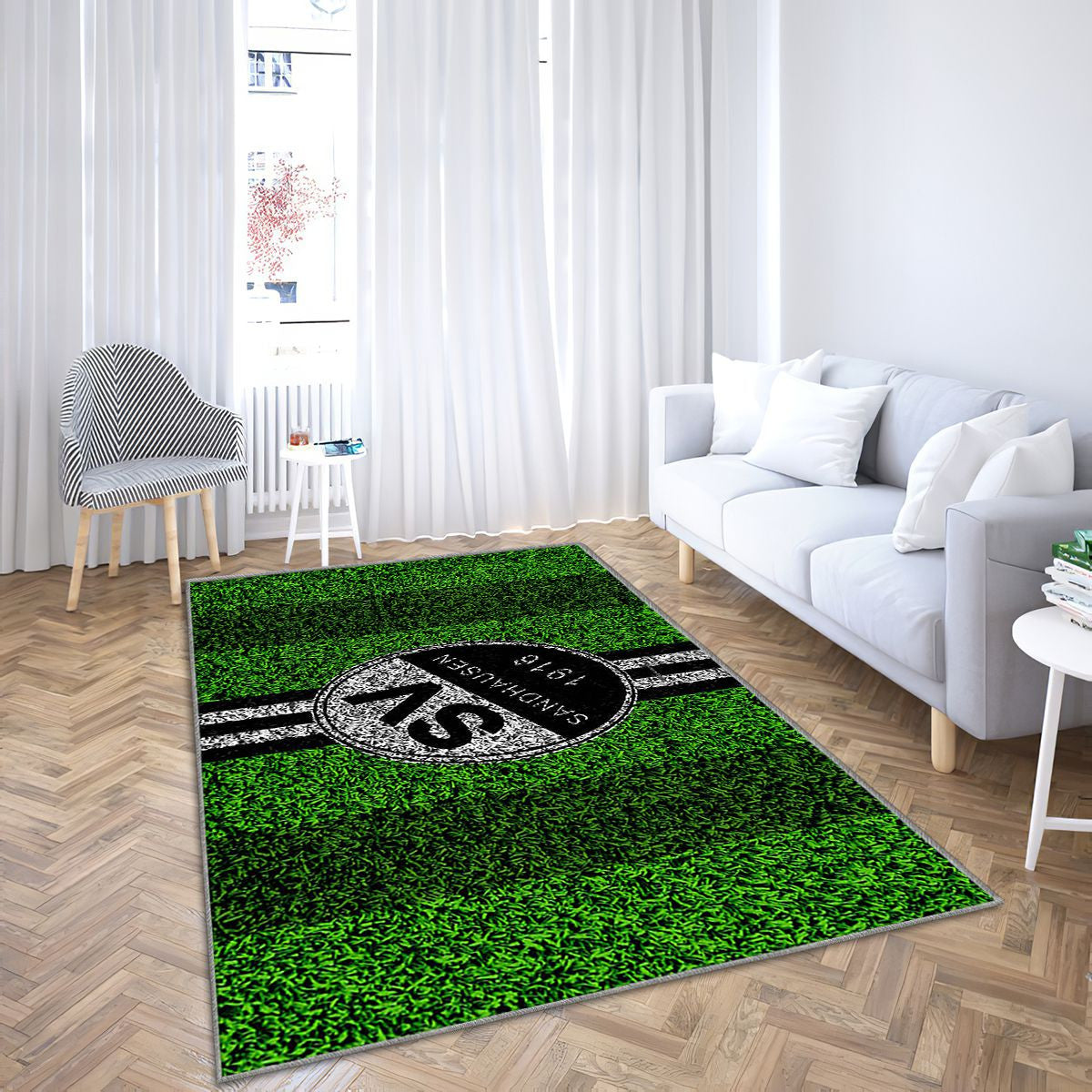 Sv Sandhausen Club De Football Allemand Blanc Noir Tapis Sol - Tapis De Salon, Sandhausen Allemagne Tapis Art, Tapis pour la décoration de la maison