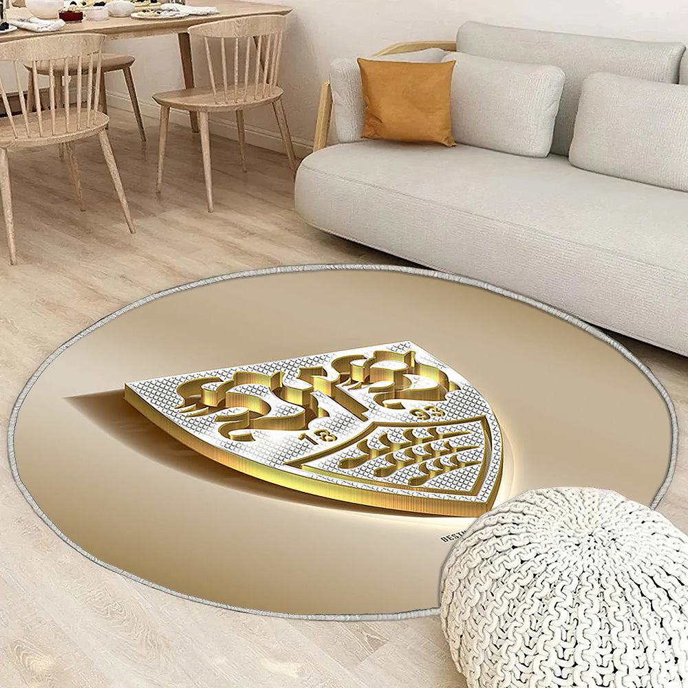 Vfb Stuttgart Tapis Sol - Tapis De Salon, Golden Silverstutgart Allemagne Tapis Art, Tapis pour la décoration de la maison