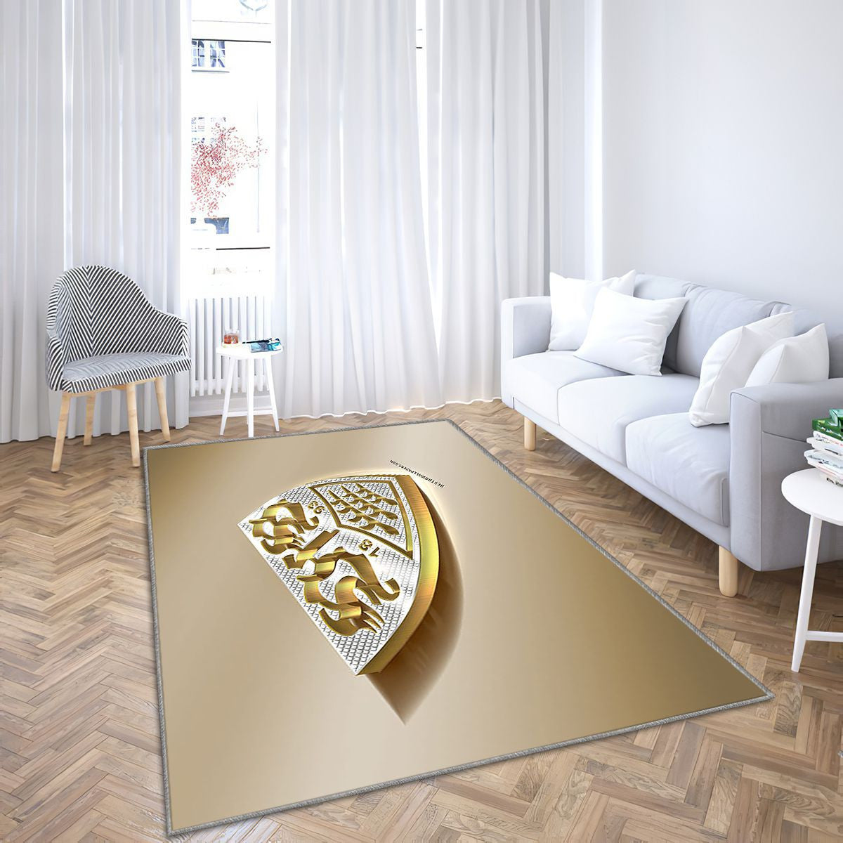 Vfb Stuttgart Tapis Sol - Tapis De Salon, Golden Silverstutgart Allemagne Tapis Art, Tapis pour la décoration de la maison