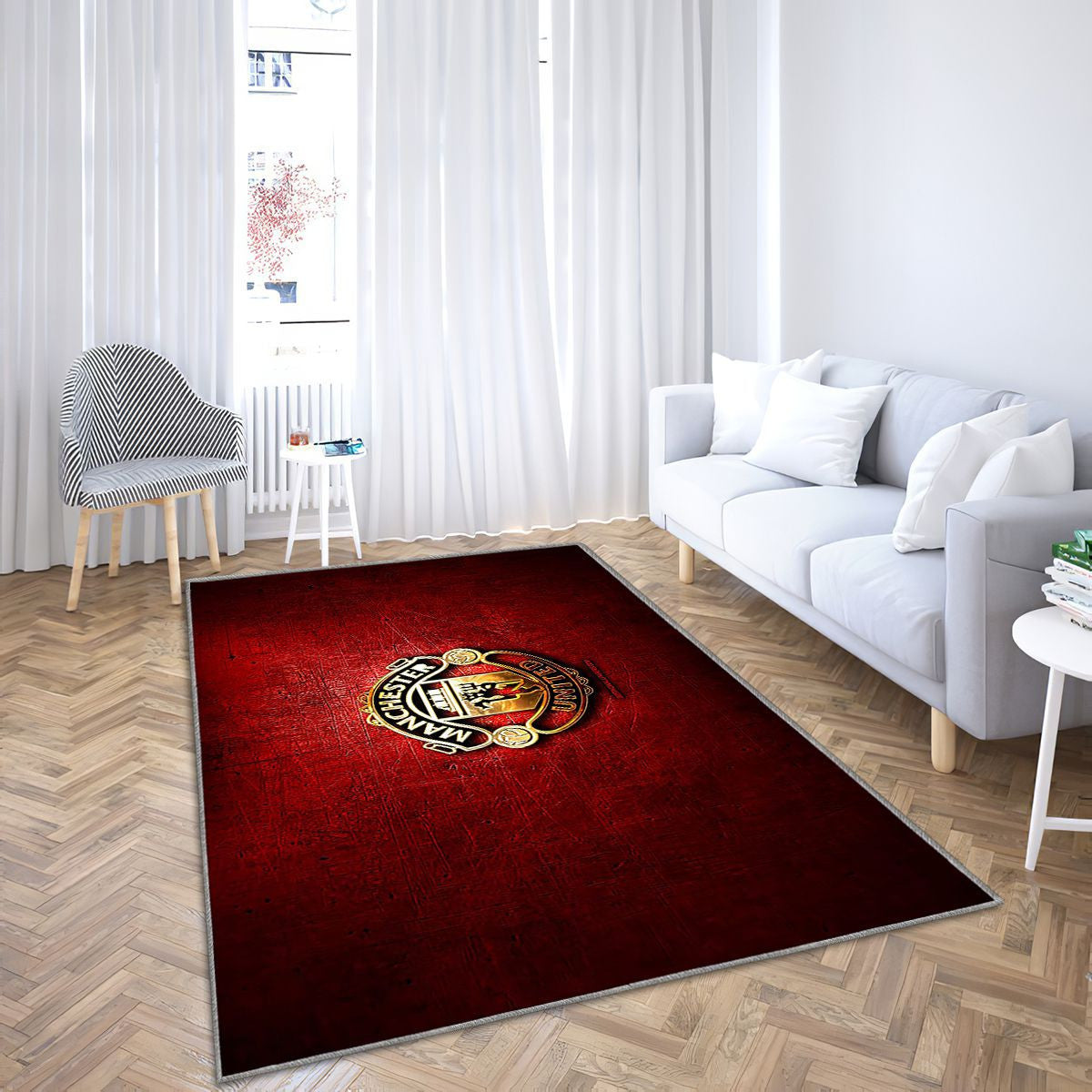 Manchester United Fc Tapis Sol - Tapis De Salon, Premier League Rouge Football Tapis Art, Tapis pour la décoration de la maison
