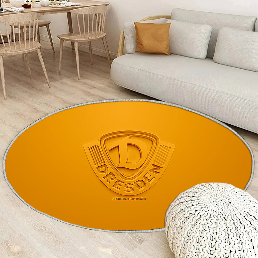 Sg Dynamo Dresden Tapis Sol - Tapis De Salon, Club de Football Allemand 3D Jaune Tapis Art, Tapis pour la décoration de la maison